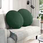 vidaXL Coussins de siège 2 Pièces Vert foncé Ø 60 cm