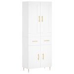 vidaXL Buffet haut Blanc 69 5x34x180 cm Bois d'ingénierie