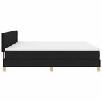 vidaXL Lit à ressorts avec coussin Noir 200 x 200 cm tissu