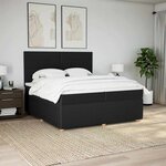 vidaXL Sommier à lattes de lit avec matelas Noir 200x200 cm Tissu