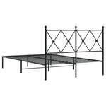 vidaXL Cadre de lit métal sans matelas avec tête de lit noir 120x190cm