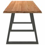 vidaXL Table à manger avec bord naturel 320x80x74 cm bois massif chêne