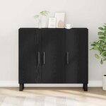 Buffet vidaXL avec 3 portes en chêne noir 90x34x80 cm en bois d'ingénierie