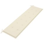vidaXL Banc de jardin avec coussin crème 175 cm Bois de teck massif