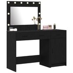 vidaXL Table de Toilette 2 Pièces Noir 40 x 41 x 75 cm Bois d'ingénierie