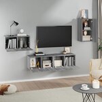 vidaXL Ensemble de meubles TV 4 Pièces Sonoma gris Bois d'ingénierie