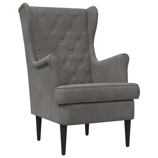 vidaXL Fauteuil Gris foncé Velours