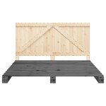 vidaXL Cadre de lit sans matelas gris 200x200 cm bois massif de pin