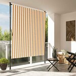 vidaXL Store roulant d'extérieur orange et blanc 200x270cm tissu acier