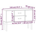 vidaXL Buffet Gris 110x40x78 cm Bois massif de pin