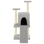 vidaXL Arbre à chat avec griffoirs en sisal gris clair 110 cm