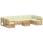 vidaXL Ensemble de canapés d'extérieur 8 pc Blanc et Crème Polyester