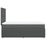 vidaXL Sommier à lattes de lit avec matelas Gris foncé 90x200 cm Tissu