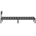 vidaXL Cadre de lit sans matelas gris bois de pin massif