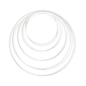 Anneaux en métal blanc 2x5 tailles 10-20 cm