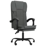 Chaise fauteuil siège pivotante de inclinable de bureau informatique étude foncé tissu gris 02_0024240
