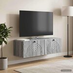 vidaXL Meuble TV mural Sonoma gris 98 x 31 x 30 cm Bois d'ingénierie