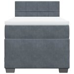 vidaXL Sommier à lattes de lit avec matelas Gris foncé 100x200 cm