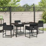 vidaXL Ensemble de salle à manger pour jardin 5 Pièces Noir Poly rotin