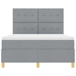 vidaXL Lit à ressorts avec tête de lit Gris clair 140 x 200 cm tissu