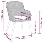 vidaXL Ensemble à manger de jardin avec coussins 7 Pièces Noir