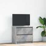 vidaXL Meuble TV gris béton 60x35x54 cm bois d'ingénierie