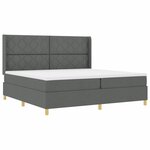 vidaXL Lit à ressort avec matelas et LED Gris Foncé 200x200 cm Tissu
