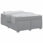 vidaXL Cadre de lit avec matelas Gris clair 160 x 200 cm tissu