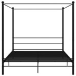 vidaXL Cadre de lit à baldaquin sans matelas noir métal 180x200 cm