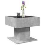vidaXL Table basse avec LED gris béton 50x50x45 cm bois d'ingénierie