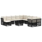 vidaXL Ensemble de canapé de jardin 12 Pièces Noir polyrotin