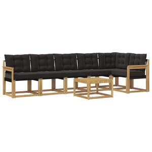 vidaXL Ensemble de canapés d'extérieur 7 pc Blanc et noir