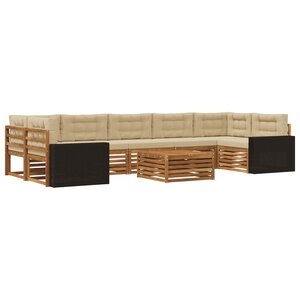 vidaXL Ensemble de canapés d'extérieur 8 pc Naturel et Beige