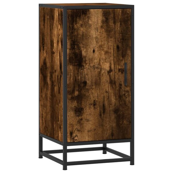 vidaXL Buffet chêne fumé 35 5x35x76 cm bois d'ingénierie et métal