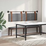 vidaXL Tête de lit suspendue Gris foncé PU antique