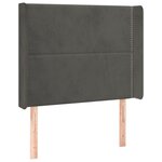 vidaXL Tête de lit à LED Gris foncé 83x16x118/128 cm Velours