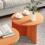 vidaXL Table basse 2 Pièces Brun cire Bois de pin massif