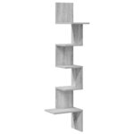vidaXL Étagère d'angle murale sonoma gris 32x32x127 5 cm