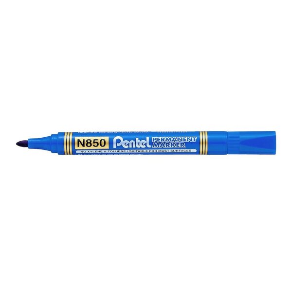 Marqueur Permanent N850 Pointe Conique Bleu x 12 PENTEL