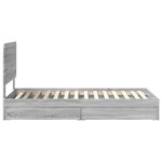 vidaXL Lit de Rangement Gris Sonoma 100 x 200 cm Bois d'ingénierie
