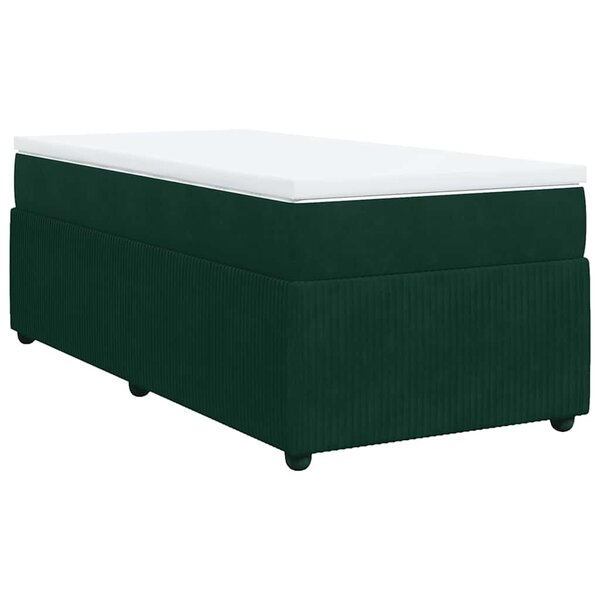 vidaXL Sommier à lattes de lit avec matelas Vert foncé 100x200 cm