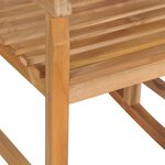 vidaXL Chaise à bascule avec coussin à carreaux gris Bois de teck