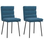 vidaXL Chaises à manger lot de 2 Bleu Velours