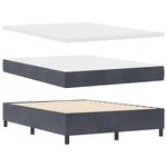 vidaXL Lit à ressorts avec matelas Gris foncé 200 x 160 cm Velours