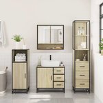 vidaXL Ensemble de meubles de salle de bain 3 Pièces chêne sonoma