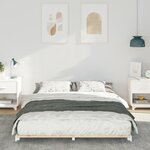 vidaXL Cadre de lit surélevé Blanc 160 x 210 cm Bois massif en pin