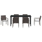 vidaXL Ensemble de salle à manger pour jardin 7 Pièces Marron Poly rotin