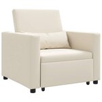vidaXL Canapé Lit Simple Blanc crème 90 x 165 x 87 cm Lin