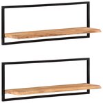 vidaXL Étagères murales 2 Pièces 100x24x35 cm Bois d'acacia et acier