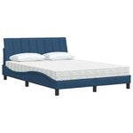 vidaXL Lit avec matelas bleu 120x200 cm tissu